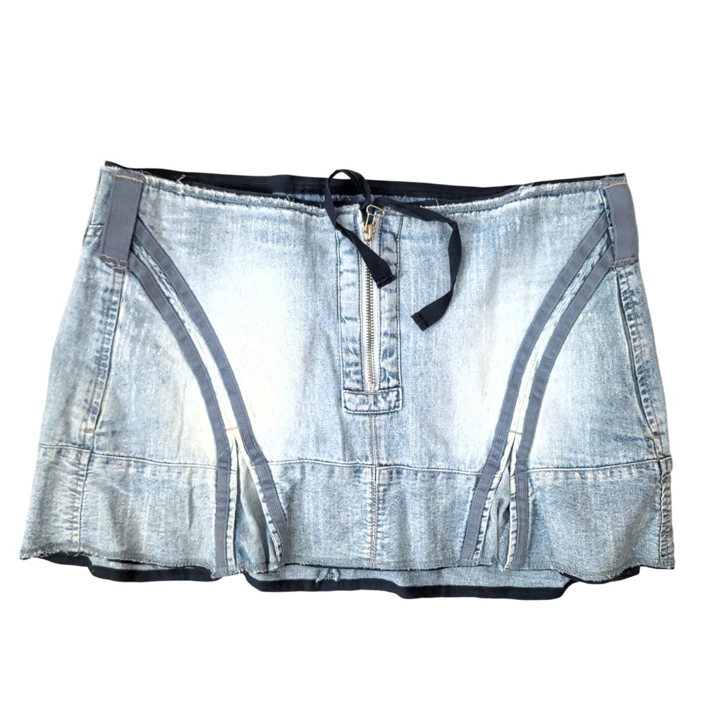 Vintage Marithe Francois Girbaud Utility Denim Mini Skirt Utilitarian Y2K Sz 32